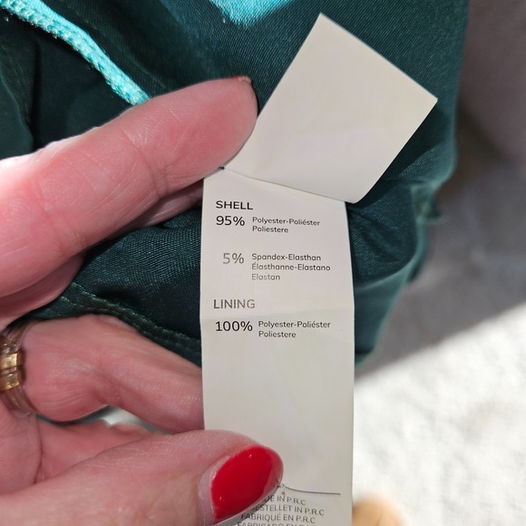 CUPSHE Womens Blouson Dress XL Green One-Shoulder Draped NYE Cocktail Formal - Picture 5 of 6